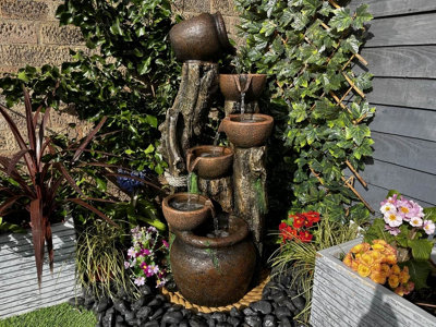 6 Flowing Bowls Traditional Mains Plugin Powered Water Feature