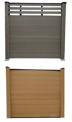 6 Foot Brown Composite Heavy Duty Fence With Spacer Water Resistant Easy Fit - 5