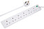6 Gang Surge Protected Mains Power Extension Lead, 5m, White