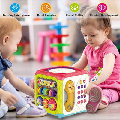 6 in 1 Play Center Early Learning Baby Toy Activity Cube Musical Lights