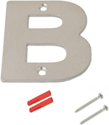 6 inch Brushed Stainless Steel House Letter Modern Rust Resistant Easy to Fit Fixings Included (Letter B)