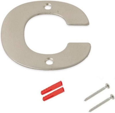 6 inch Brushed Stainless Steel House Letter Modern Rust Resistant Easy to Fit Fixings Included (Letter C)