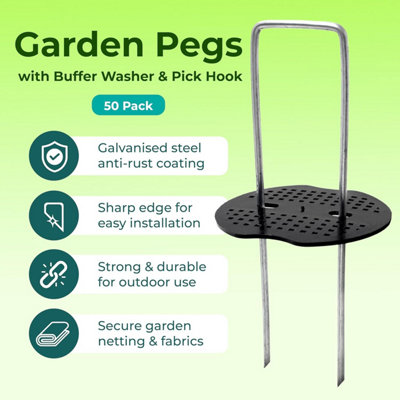 Garden Pegs Weed Control Membrane Pegs,50 Garden Securing Pegs + 50