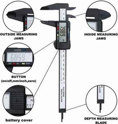 6 inch LCD Digital Vernier Caliper 150mm Electronic Micrometer ...