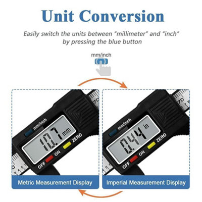 6" LCD Digital Vernier Caliper Black Micrometer Measure Tool Gauge ...