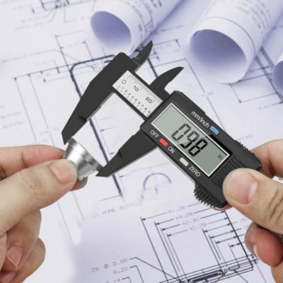 6" LCD Digital Vernier Caliper Black Micrometer Measure Tool Gauge ...