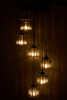 Set Of 6 Black Bell Lamp Shades - Clip-On Chandelier Shades For E14 Bulbs