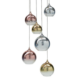 6 Light Glass Pendant Lamp Multicolour TOOMA