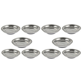 6" Magnetic Circular Round Parts Tray Dish Storage Holder Stainless Steel 10pk