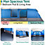 6 Man Tunnel Tent Family Camping Festival 5000mm Waterproof UV Dark Zone Bedroom Trail