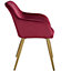 6 Marilyn Velvet-Look Chairs gold - bordeaux/gold