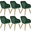 6 Marilyn Velvet-Look Chairs gold - dark green/gold