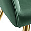 6 Marilyn Velvet-Look Chairs gold - dark green/gold