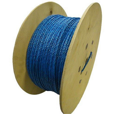 6 mm blue polypropylene drawcord rope x 500m Wooden Drum - Cable ...