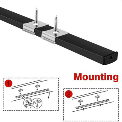 6 Pack 1m Black V-Shape LED Aluminium Channel Profile with Diffuser