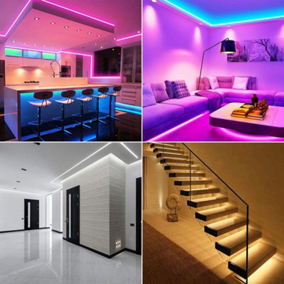 6 Pack 1m Black V-Shape LED Aluminium Channel Profile with Diffuser