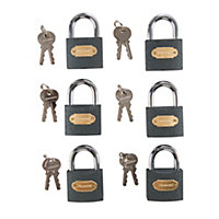6 PACK 50mm IRON Padlocks SAME KEYS 8.5mm Shackle Storage Gym Locker Door Lock