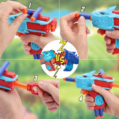6 Pack Blaster Toy Gun Set with 20 Refillable Soft Foam Darts Shoot for Family Fun