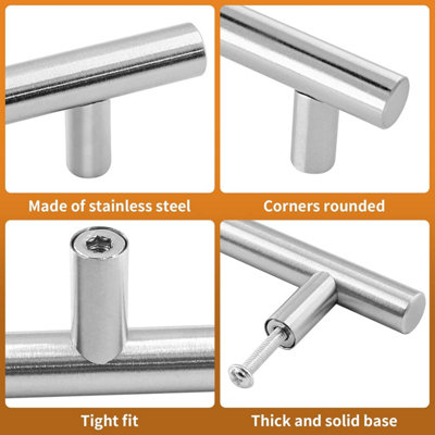 Design House 190264 Truss Cabinet Pull - 6-Inch, Stainless Steel, 50-Pack For Modern Kitchen & Bath