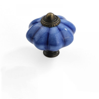 TsunNee 6PCS Ceramic Cabinet Knobs - Chic Antique Pumpkin Kitchen