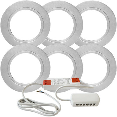 6-Pack Chrome Round Flush Kitchen Lights with Driver Kit - Natural ...
