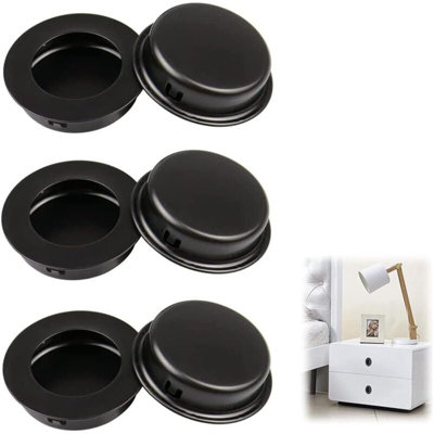 6 Pack Circular Recessed Sliding Door Handles Concealed Pull Handles ...
