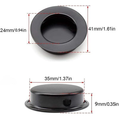 6 Pack Circular Recessed Sliding Door Handles Concealed Pull Handles ...