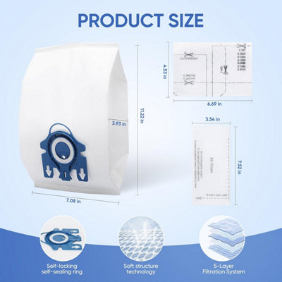 Sacchetti Miele Per Polveri 20 Sacchetti E Filtri Per Aspirapolvere Miele C1 C2, Tipo FJM, Ricambio Completo Miele Hyclean 3d Efficiency