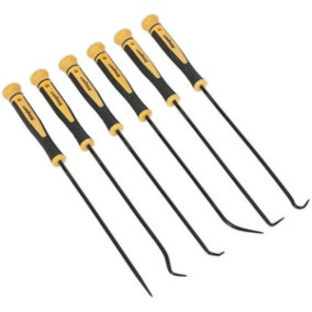 6 PACK Extra Long Reach Pick & Hook Set - Hose & Pin Clip Picking O-Ring Tools
