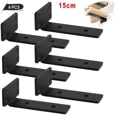 6 Pack Floating Shelf Brackets 15CM Heavy Duty Metal for Support Wall ...