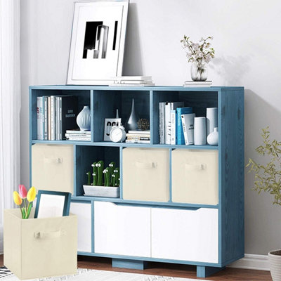 6-Pack Foldable Fabric Storage Cubes With Handles - 11"x10.5"x10.5" Organizer Bins For Closet, Toys