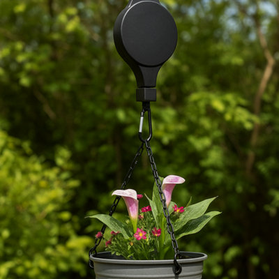 6 pack hanging basket pulley hooks plant hanger for baskets bird feeders  heavy duty retractable garden