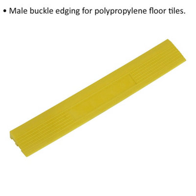 6 PACK Heavy Duty Floor Tile Edge - PP Plastic - 400 x 60mm - Male - Yellow
