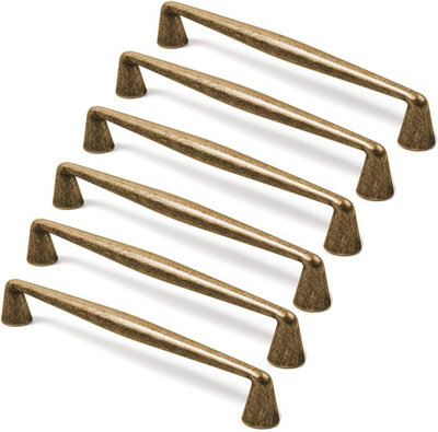 6 Pack Kitchen cabinet handle set, 96mm, antique brass kitchen cupboard ...