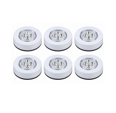 6 Pack LED Push Lights, Battery Powered