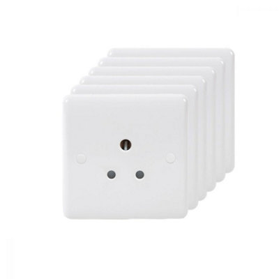 6 Pack - Lieber Silk White 5 Amp Socket - Curved Edge