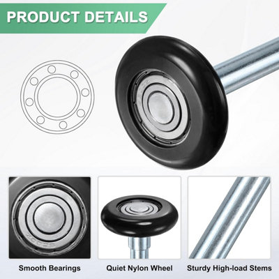 10-Pack Black Nylon Garage Door Rollers – Quiet, Smooth Replacement Wheels 9 thumbnail image