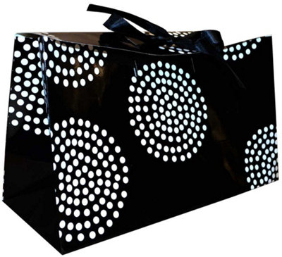 6 Pack of Black Polka Dots Gifts Bags - Paper bags