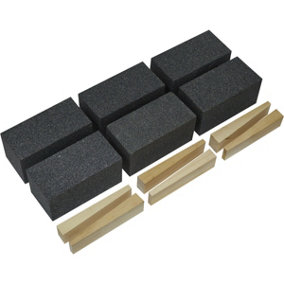 6 PACK Silicon Carbide Floor Grinding Block - 50 x 50 x 100mm - 36 Grit