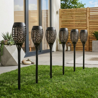 6 Pack Solar Flame Stake Lights