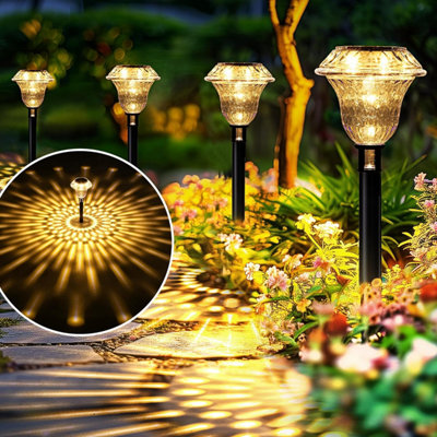 ZIVASA Solar Pathway Lights Outdoor 4Pack, Adjustable Head...