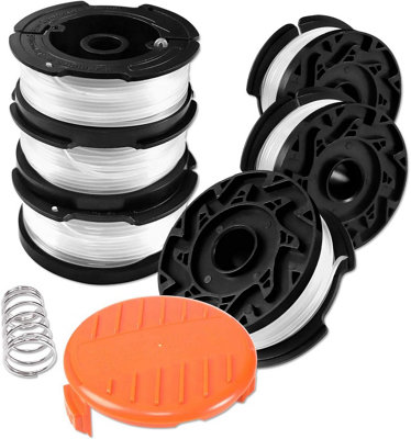 6 Pack Trimmer Spools for Black & Decker, Includes 1 Spool Cover and 1 ...