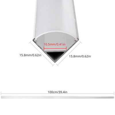 6 Pack V-Shape LED Aluminium Profile Channel with Diffuser, 1m (3.3ft)