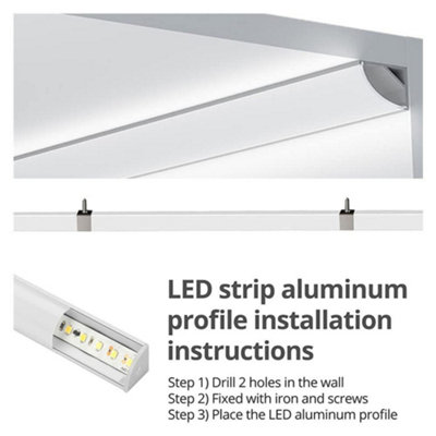 6 Pack V-Shape LED Aluminium Profile Channel with Diffuser, 1m (3.3ft)