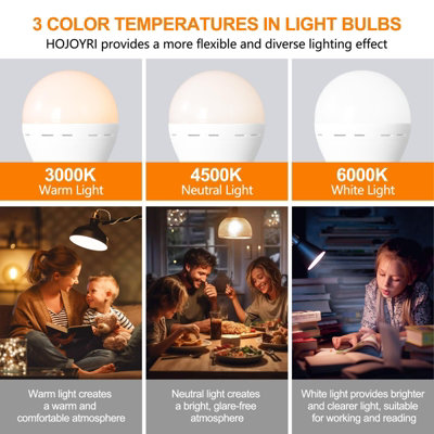 6 Packs Rechargeable Light Bulbs with Remote Control E27 Cordless ...