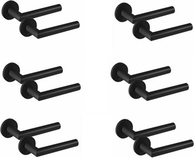 6 Pair of Mitred Design Door Handle On Round Rose Latch Door Handles Matt Black Finish  - Golden Grace Price Comparisons | Compare The Build