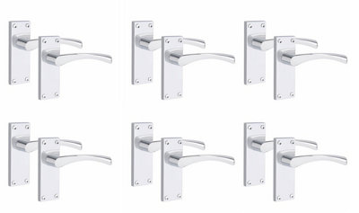 6 Pair of Victorian Scroll Astrid Handle Latch Door Handles Silver Polished Chrome with 120mm x 40mm Backplate Price Comparisons | Compare The Build