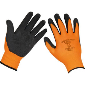 6 PAIRS Foam Latex Work Gloves - Superior Grip Latex Coating - XL - Wet & Dry