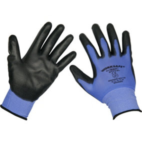 6 PAIRS Lightweight Precision Grip Work Gloves - Extra Large - Elasticated Wrist