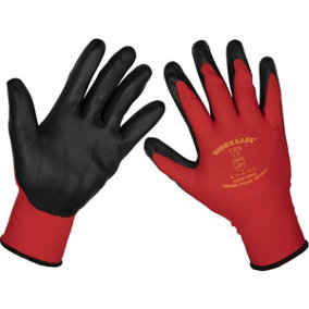 6 PAIRS Nitrile Foam Gloves - XL - Abrasion Resistant - Breathable Open Back